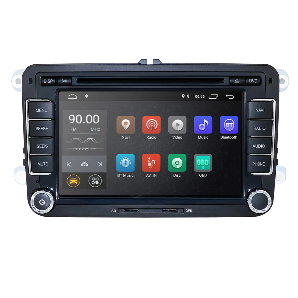 7 дюймов Android 9,0 ips DSP автомобильный dvd-плеер для VW Volkswagen Passat b6 b7 Skoda Octavia Superb 2 T5 Golf 5 сиденье для Polo leon - Цвет: Head Unit