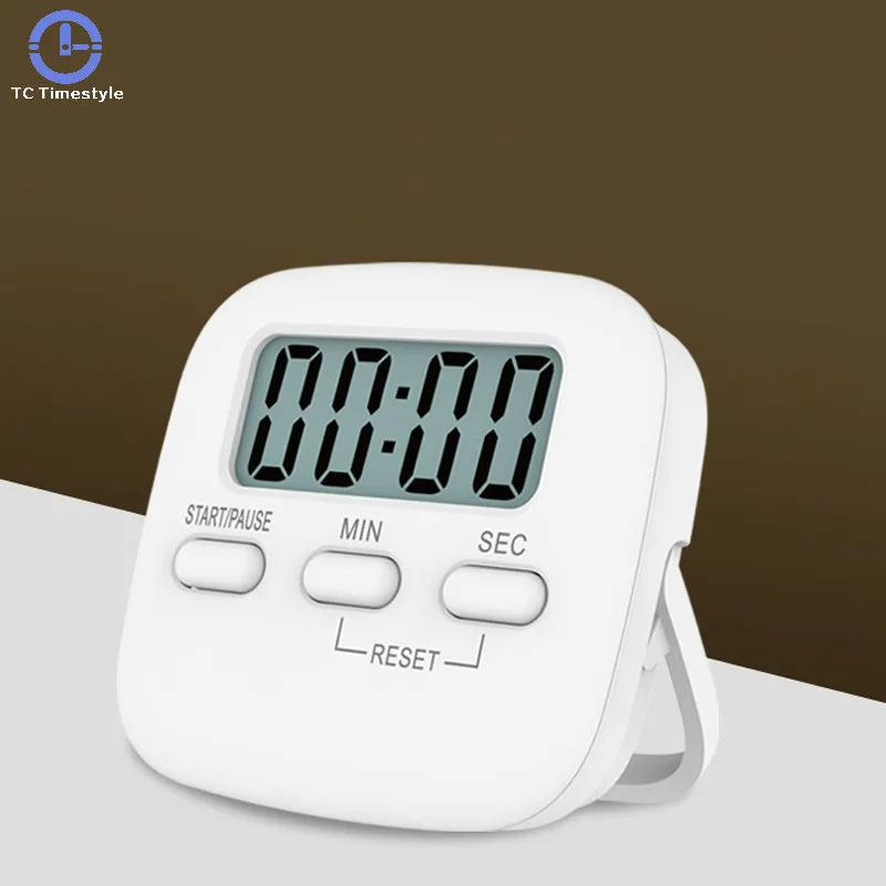 

Countdown Alarm Clock Kitchen Timer Square Cooking Count Up Lcd Digital Screen Temporizador Clocks Multifunctional Practical