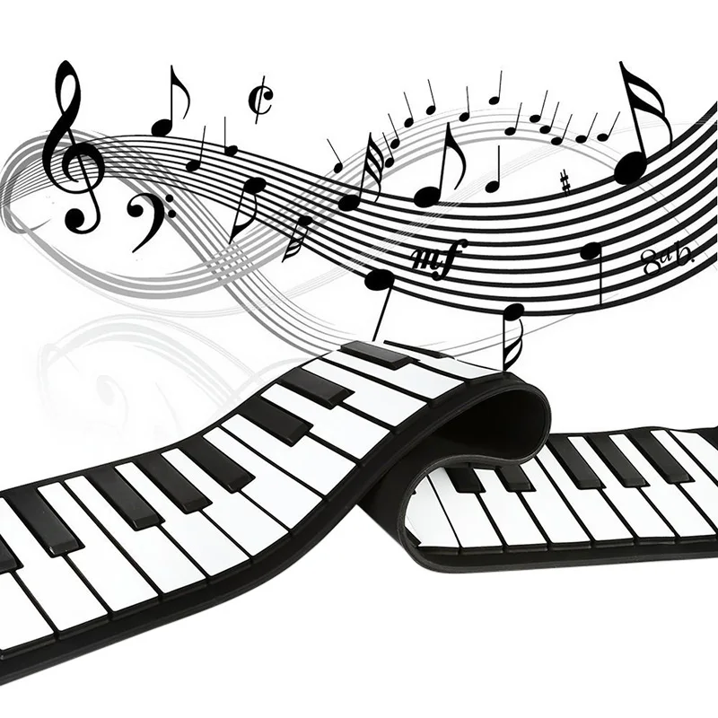 Портативное гибкое цифровое пианино с клавиатурой 61 клавиша 128 тонов ритмы электронные свернутые пианино игрушки THJ99
