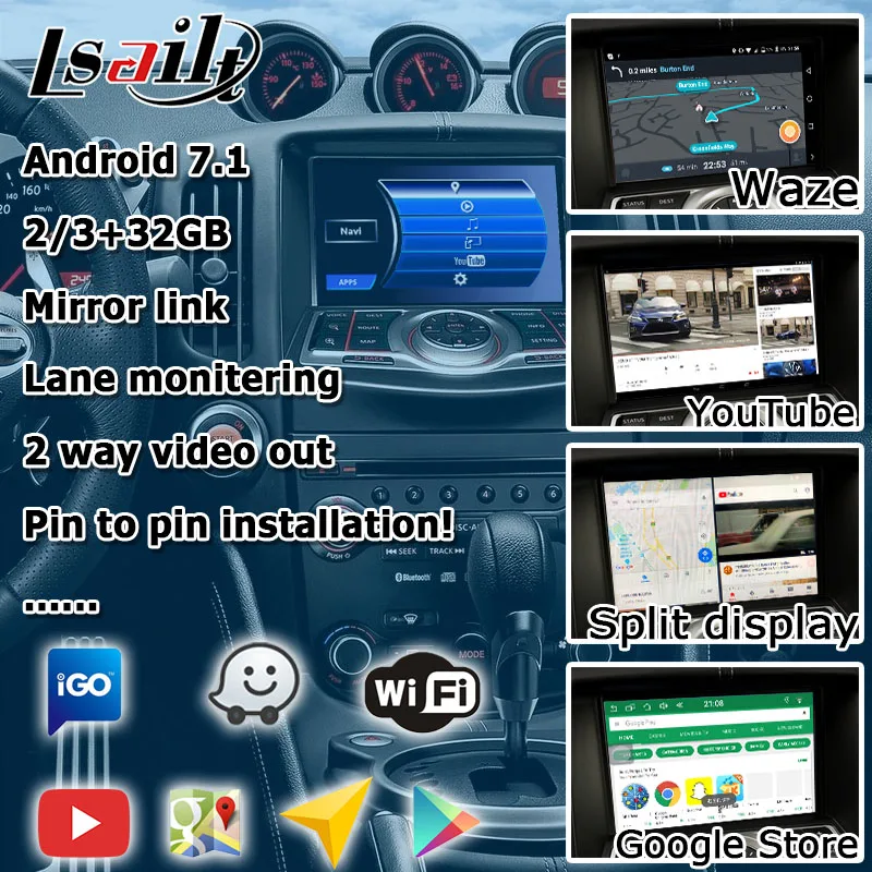 Android/carplay интерфейсная коробка для Nissan 370z Skyline Fuga 2010- с QX60 QX70 QX80 видео интерфейс gps навигация Lsailt