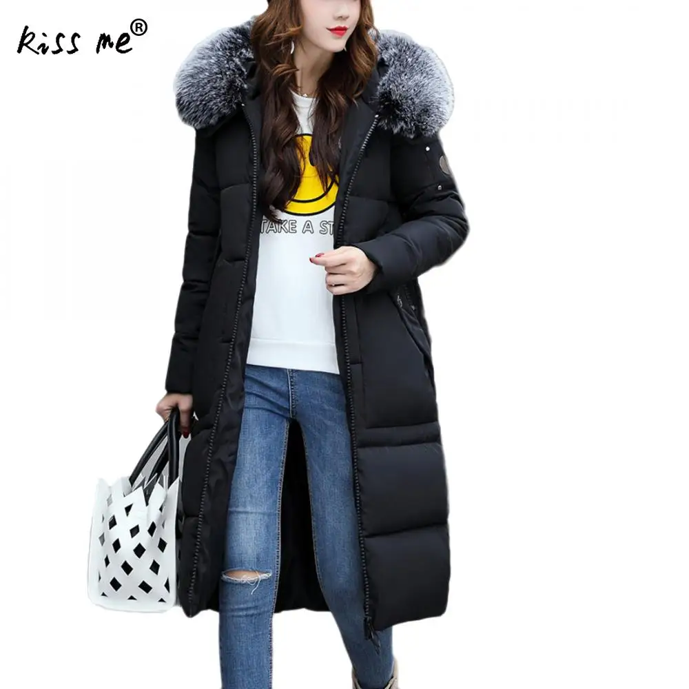 

Solid Hooded Winter Down Coat Women Thermal Outdoor Down Jacket Mid-Long Thicken Mid-Long Coat Windproof Warm Jacket