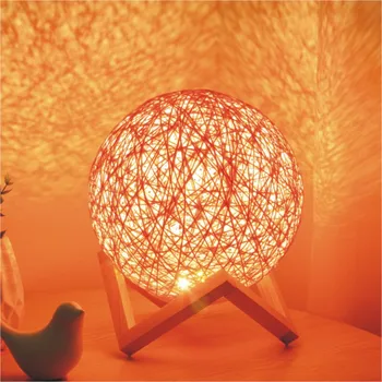 

Table Lamps for Bedroom USB Bedside Lamp Colorful Night Light Ball Hemp Table Lamps for Living Room Kids Birthday Christmas Gift