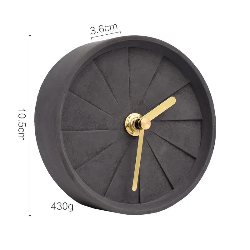 Творческий Nordic Стиль аксессуары для украшения дома Винтаж цемента настольные часы бетона настольные часы 탁상시계 - Color: 1 pc dark gray