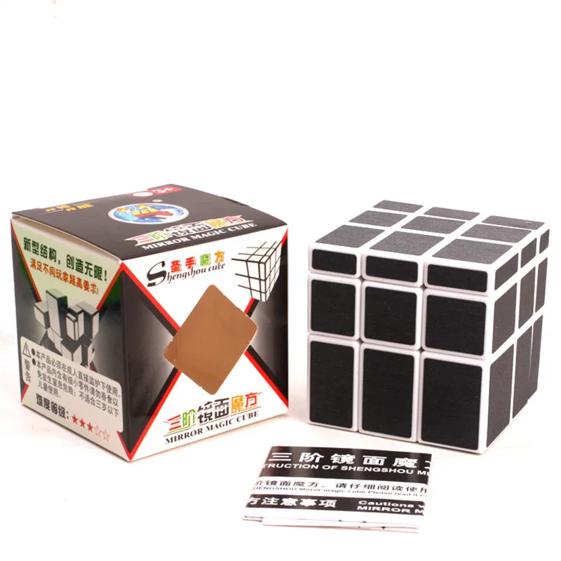 ShengShou 3x3x3 зеркальные блоки, наклейка из углеродного волокна, волшебный кубик rofessional 3x3, скоростной кубик, вращающиеся Обучающие Развивающие игрушки