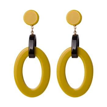 

Guanlong Classic Dangle Fashion Resin Earring Women Big Long Circle Geometric Acrylic Drop Earring Girls Elegant Wedding Brincos