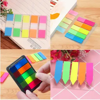 

VODOOL 100pcs Paper Memo Pad Label Tag Index N Times Sticky Notes Bookmark Stickers Sign Planner Message Stationery Supplies