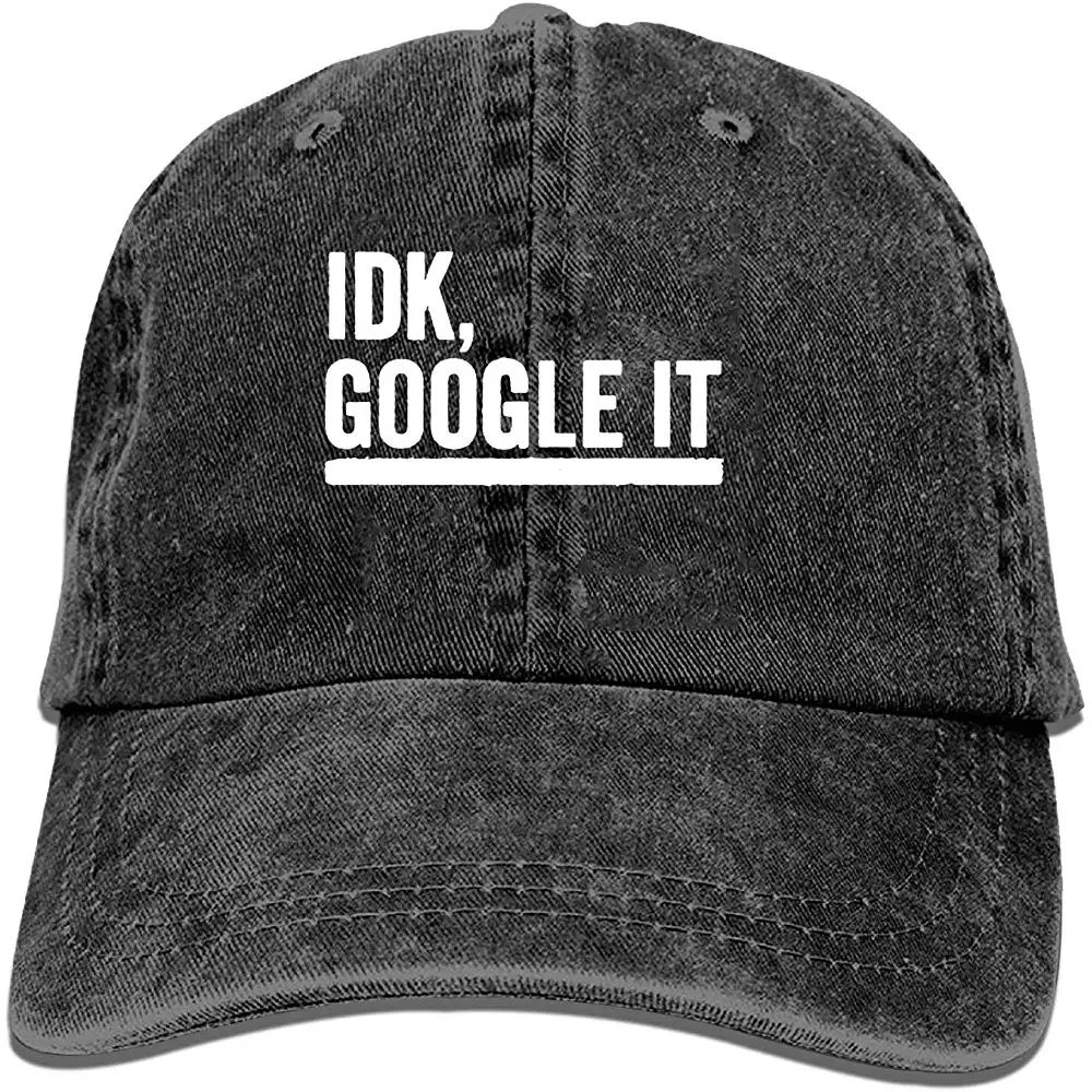 Бейсбольная Кепка-IDK Google ItCowboy головные уборы для мужчин и женщин папа, Гольф Дальнобойщик Черная спортивная бейсболка s