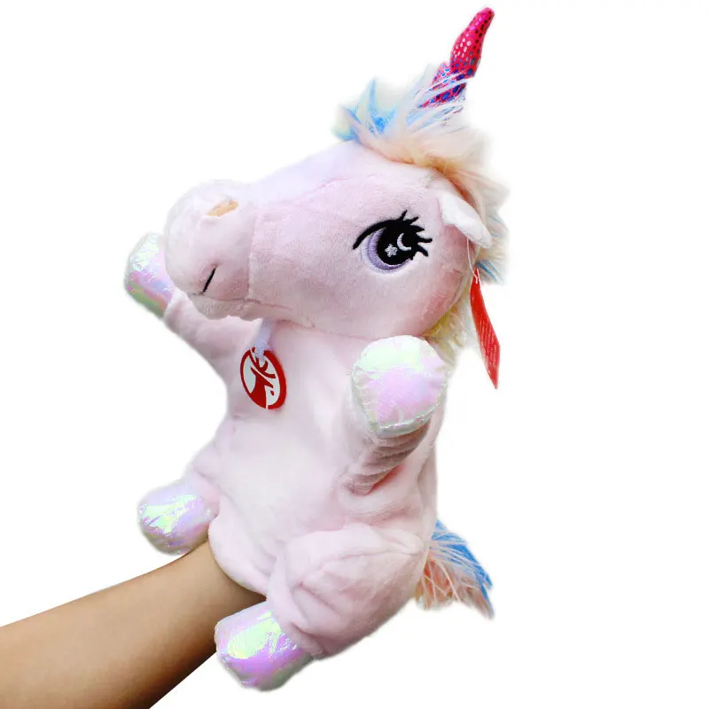30cm dinosaur plush hand puppets children soft toy elephant Lione monkey shape story simulate play dolls gift for child - Цвет: 20