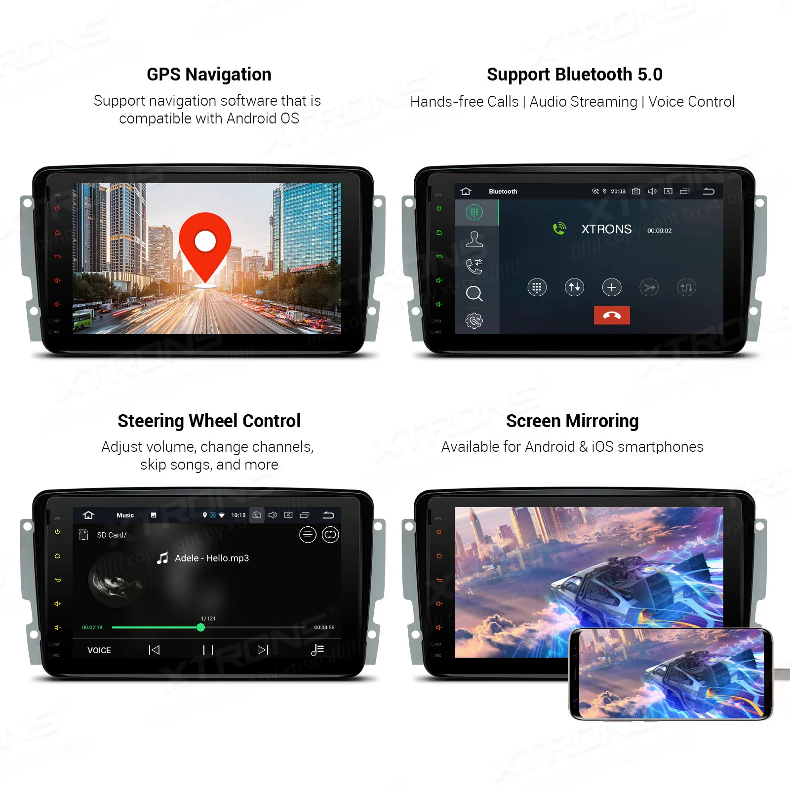XTRONS " Android 9,0 Octa Core автомобильный стерео Мультимедиа для Mercedes-Benz A-W168 C-W203 CLK-W209 G-W463 виано gps Системы без DVD