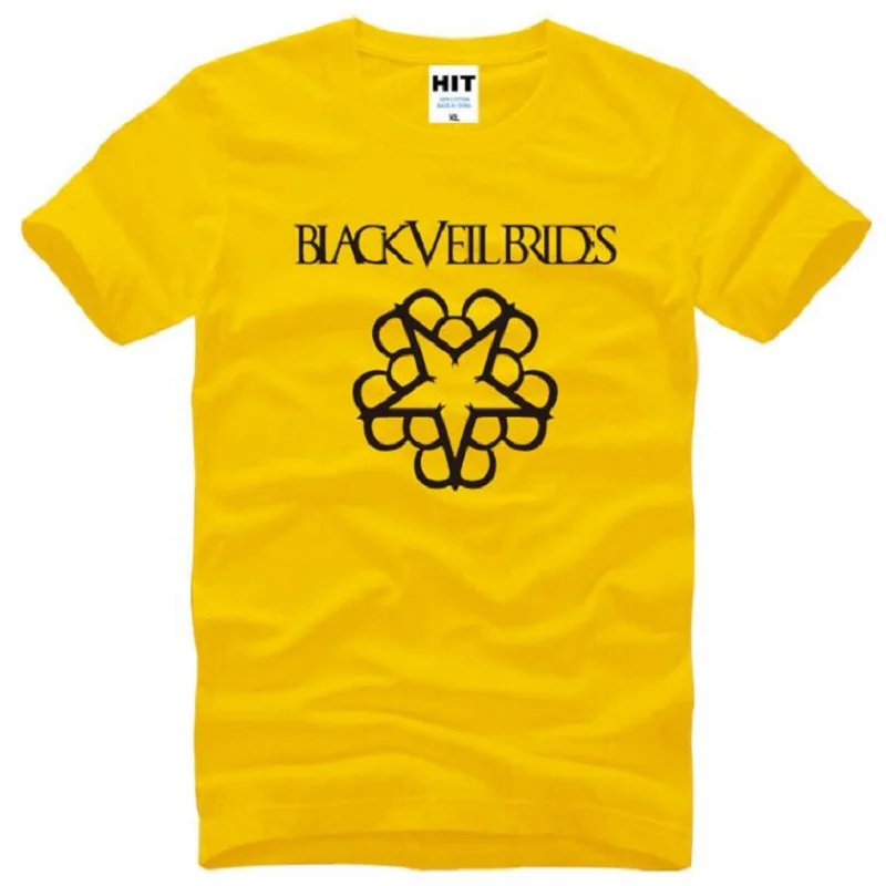 yellow t shirt 2 Черный Veil Brides футболки Для мужчин хардкор панк Футболка Изделие из хлопка с короткими рукавами с О-образным вырезом группа панк-рок футболки Летний стиль - Цвет: yellow t shirt 2
