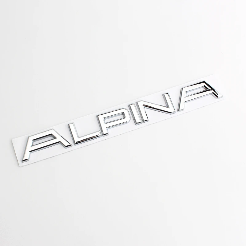 2 шт. автомобильный-Стайлинг 3D Металл 22,7*2,8 см Альпина Эмблема письмо задний багажник значок модифицированный автомобиль хвост наклейка для X3 X4 X5 X6 - Цвет: Silver