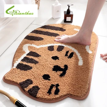 

Cartoon Cat Floor Rug Irregular Doormat for Entrance Mats Animal Printed Carpets Anti-slip Floor Mat Kitchen Bath Mat Carpets
