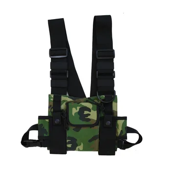 

Men Women School Outdoor Sports Oxford Cloth Hiking Vest Type Cross Shoulder Zipper Street Chest Rig Bag Fishing Travel Portable