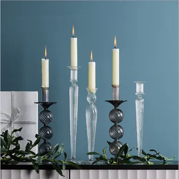 

Elegant Glass Stafford Candlesticks Home Decoration Vintage Christmas/Fairy Romantic Wedding/Party Decoration