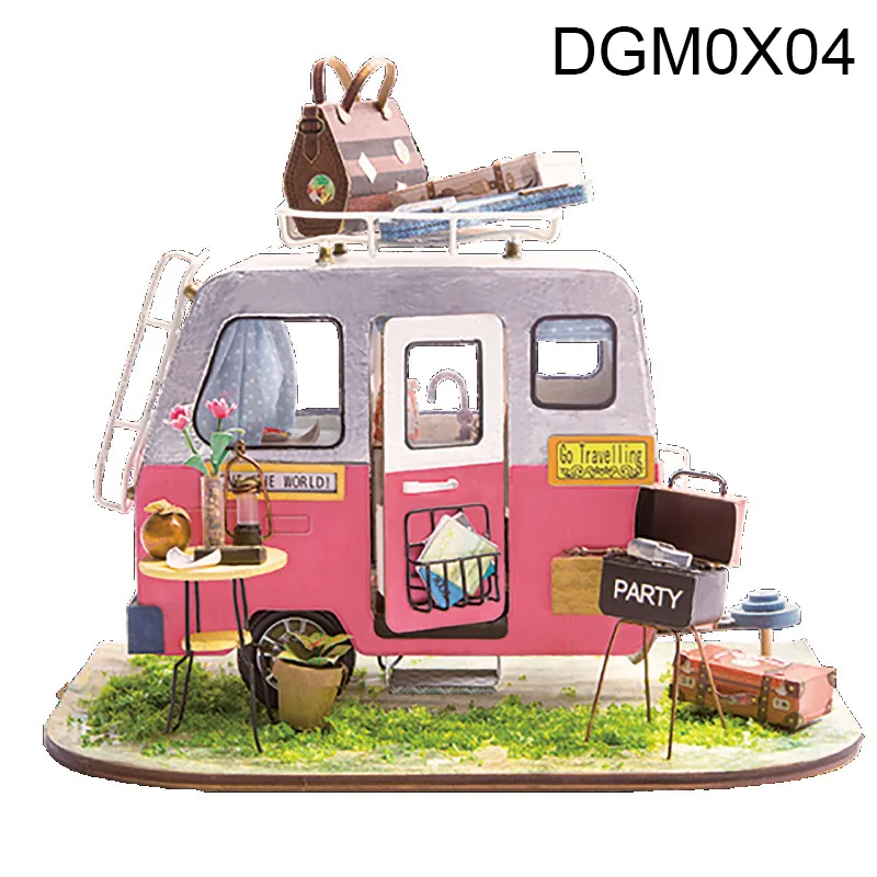 DGM0X04 Высокое качество 1 шт. кукольный домик DIY модель дома сборная игрушка мини ручной работы на день рождения Рождественский подарок - Цвет: DGM0X04