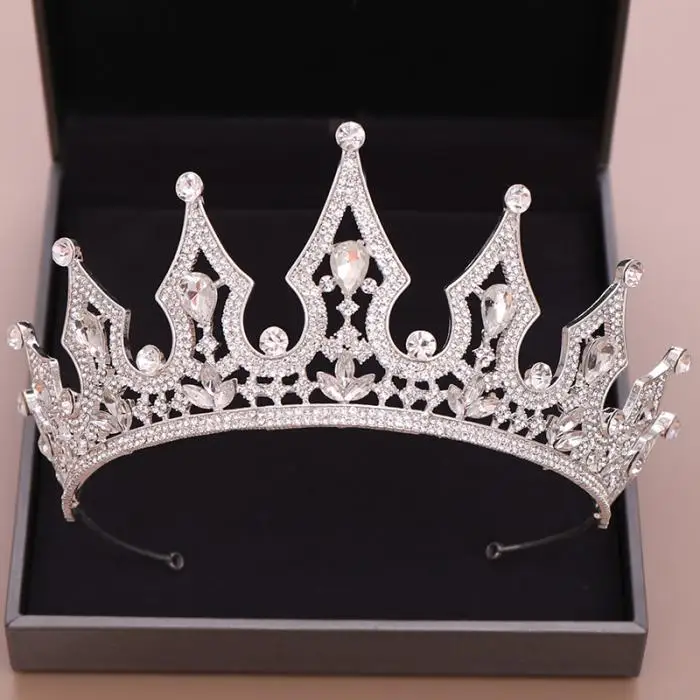 Лидер продаж роскошные золотые серебряные диадемы с короной со стразами для невесты свадебные украшения для волос для принцессы женские головные уборы для дня рождения