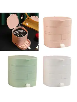 

Women Jewelry Storage Box Fashion 4-Layers Rotatable Tray Case Lid Birthday Gift 449C