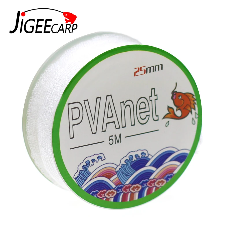 

JIGEECARP 5m Carp Fishing PVA Mesh PVA Fishing Network Bag Boillie Rigging Hook Water Dissolving Feeder Bags Fishing Network