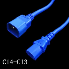 Прочный 14AWG IEC320 C14 штекер C13 Женский удлинитель питания для компьютера монитор PDU UPS 15A 250 В 1 м/1,8 м синий