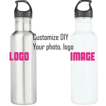 

metal bottle sports water bottle kitchen drinkware 600 ML Customize logo text image stainless diy personalize logo steel bottle