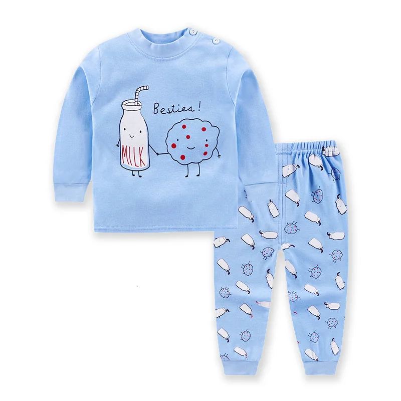 Комплекты одежды для детей; коллекция года; сезон осень-зима; комплект из 2 предметов; рождественские наряды; От 0 до 6 лет; детская одежда; комплекты с рисунками для маленьких девочек и мальчиков - Цвет: A019 - Blue bottle