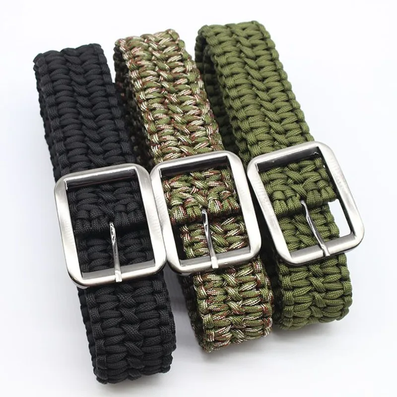Hunting 550 Parachute Cord Solid Steel Buckle Paracord Belt Outdoor Sports 