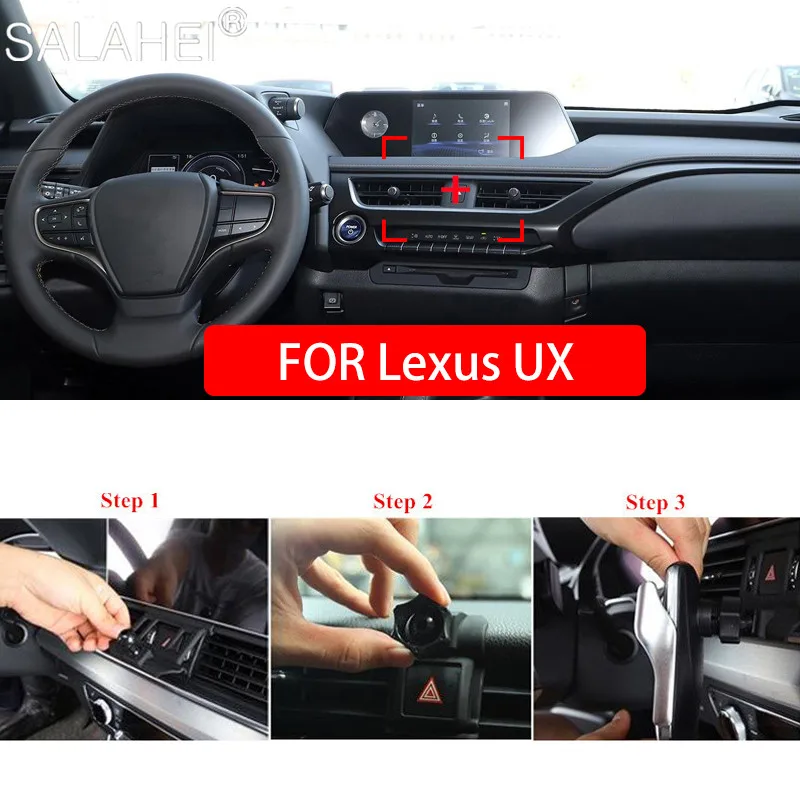 

High Quality Car Mobile Phone Holder Bracket Cell Dashboard Air Vent Stand Clip Mount For Lexus UX 260h 2019 2020 Accessoories