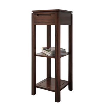 

Pure solid wood flower stand imported ash flower stand shelf lamp table Nordic simple walnut color