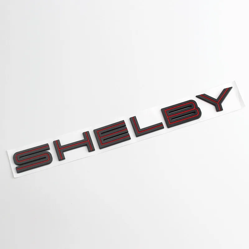 [Высокое качество] ABS покрытие 30*2,8 см 3D Автомобильная эмблема SHELBY задний багажник значок боковые логотипы наклейки на кузов автомобиля - Цвет: Black red