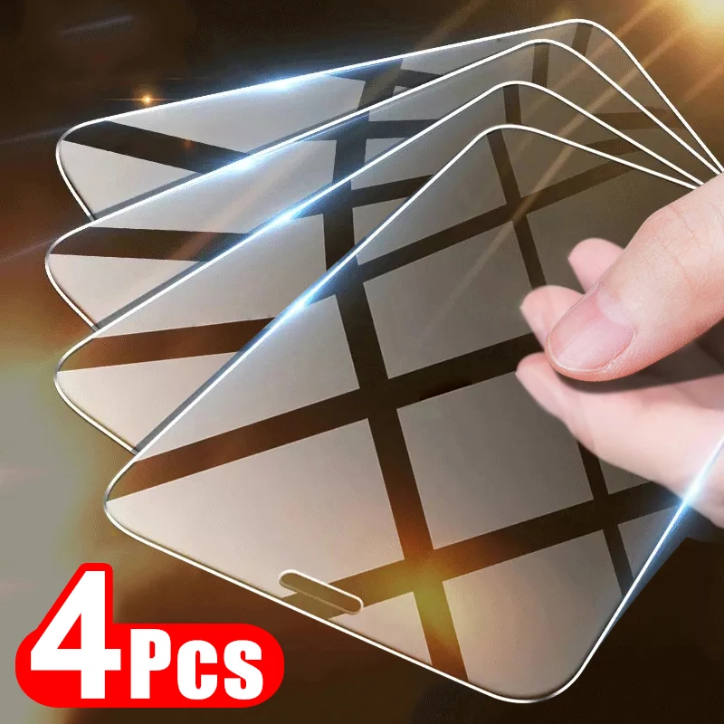 4PCS Protective Glass On the For iPhone 11 7 8 6 6s Plus...
