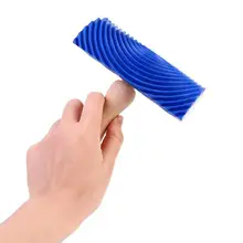 Деревянная ручка стены тиснение ролик кисти мягкая резина имитация деревянного зерна живопись ролики для домашнего офиса украшения стен