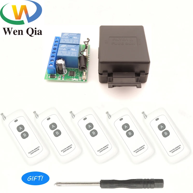 

433MHz Universal Wireless Remote Control DC 12V 2CH Relay Receiver RF Far Distance control Garage/Gate/Motor/LED/Light/SmartRoom
