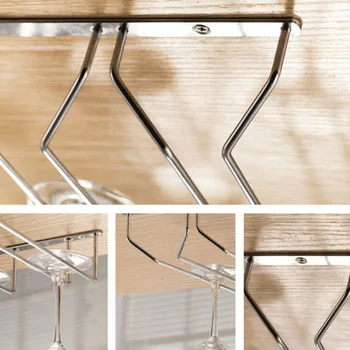 

1pc Hanging Wine Glass Cup Holder Rack Wall Mounted Shelf For Kitchen Dining Bar