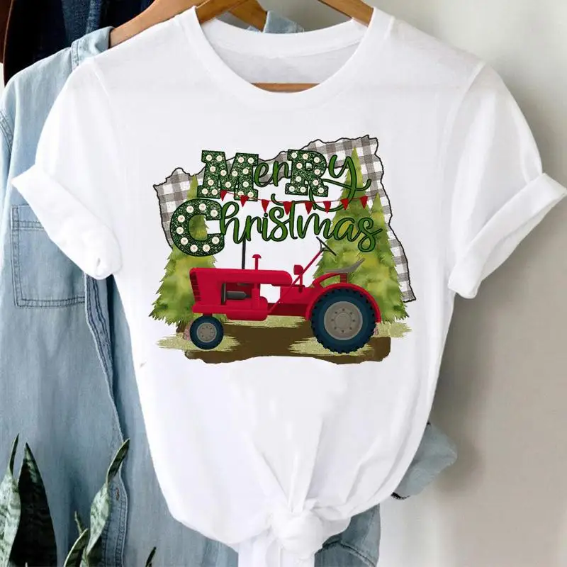 

Women Trend Style New 2022 Happy New Year Merry Christmas Print Tshirts Clothes Tee Female T Shirt Top Graphic T-Shirt