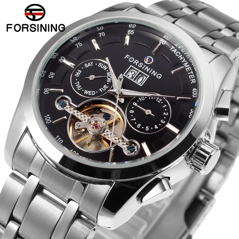 

Forsining Europe And America Design Men Fashion Casual Tourbillon Fully Automatic Mechanical Wrist Watch
