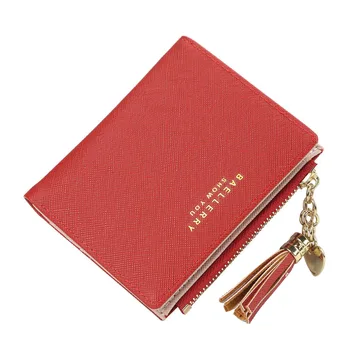 

2019 New Women Small Wallets Lady Short Zipper Tassel Money Wallet Fashion Korean Style Purse for Coins Card Bag Female Carteira
