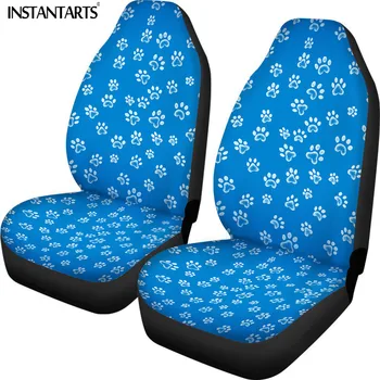 

INSTANTARTS Animal Footprint Pattern Car Accessories Car Truck Seat Cushion Cover Custom Your Logo/Image 2Pcs Set Car Seat Cover