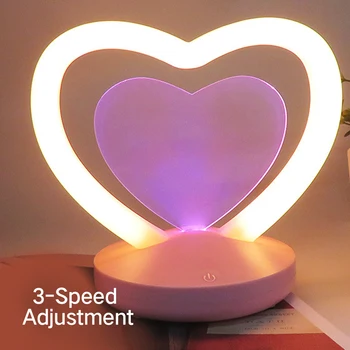 

LED Lamp Removable Night Light Love Heart Message Non Slip Birthday Gift Valentines Day Acrylic Home Decoration Marking Pen