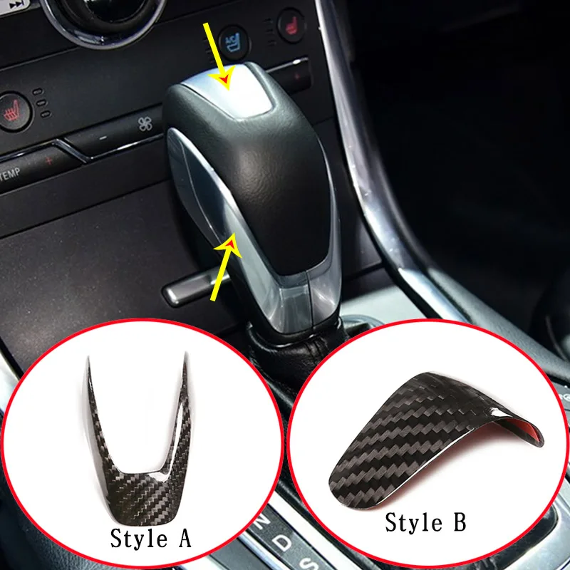 

100% Real Carbon Fiber For Ford Edge 2015-2018 Mondeo 2013-2018 Car Center Console Gear Shift Head Cover Sticker Car Accessories