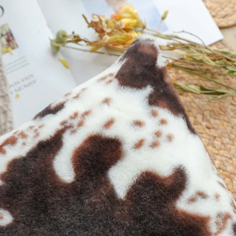 NEW 2021 Plush Cow Pattern Cushion Cover for Black or White Pillowcover by Hot Sale Animal Party of Home Decoration Pillow Cover