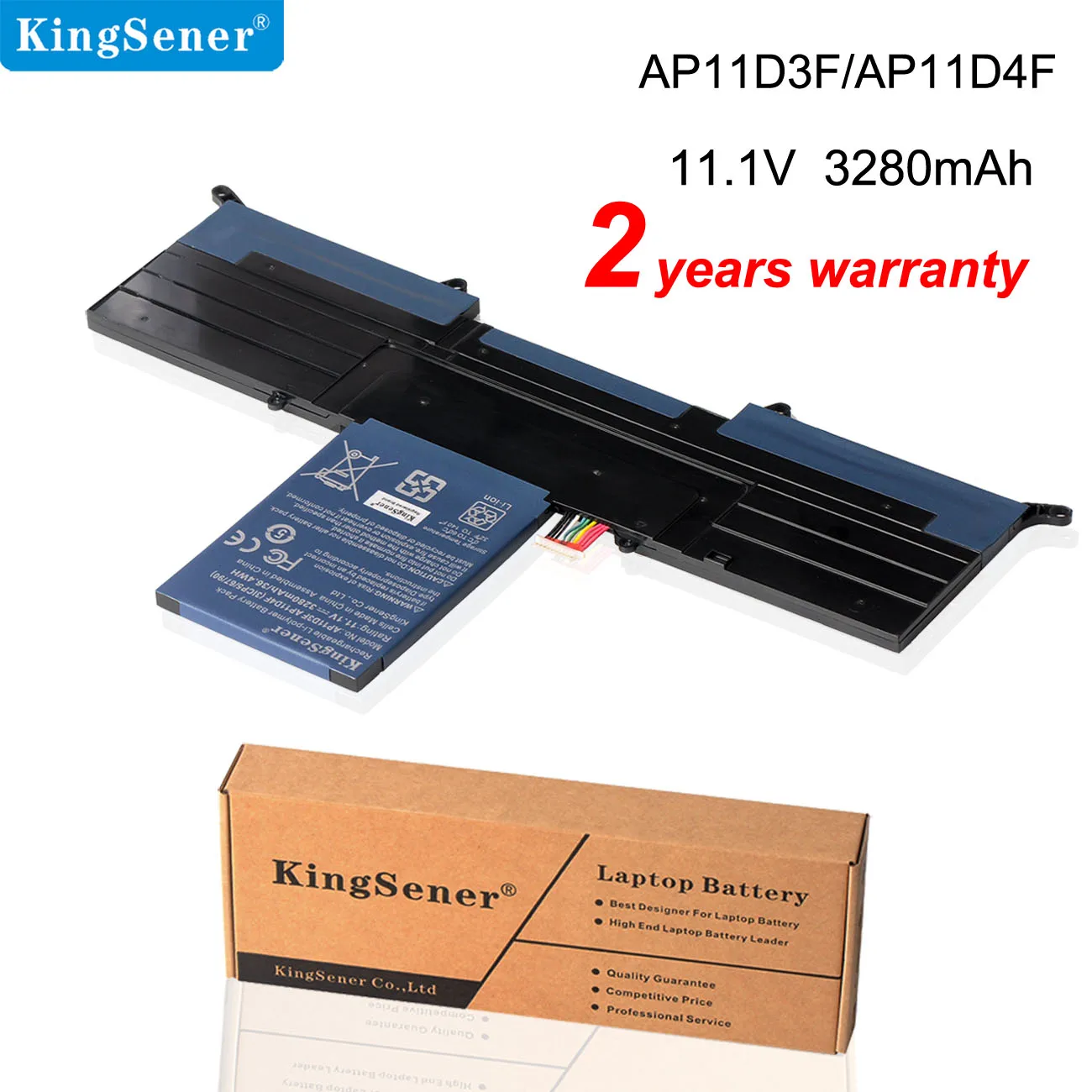 Новый аккумулятор KingSener для ноутбука AP11D3F AP11D4F Acer Aspire S3 951 MS2346 3ICP5/65/88 3ICP5/67/90 11 1 В 3280