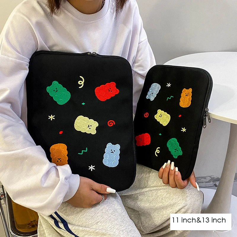 9 7 11インチキャンバスタブレットスリーブのipadプロ11 12 9ケース22ポーチタブレットかわいいカバーipadの空気4ケースクマバッグmacbook 13 13 3 タブレット 電子書籍ケース Aliexpress