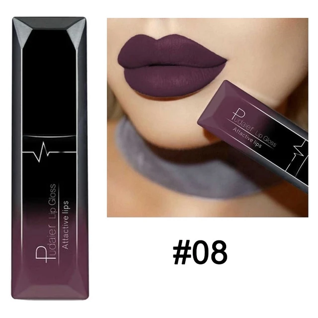 Waterproof Nude Matte Velvet Glossy Lip Gloss Lipstick Lip Balm Sexy Red Lip Tint 21 Colors Women Fashion Makeup Christmas Gifts 08