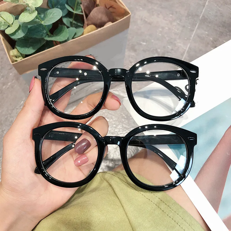 Модные прозрачные круглые очки прозрачная оправа женские от близорукости