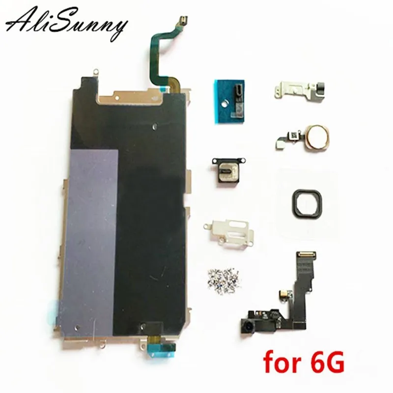 AliSunny металлическая ЖК-задняя пластина тепловой щит наборы для iPhone 6 Plus 5,5 ''6 S 6G 6SP 6splus Шурупы для наушников комплекты фронтальной камеры