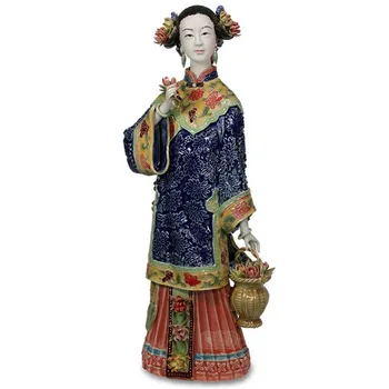 

Classical Ceramic Painted Art Female Figure Statue Antique Chinese Angels Porcelain Figurines Desktop Decoration Office R2404
