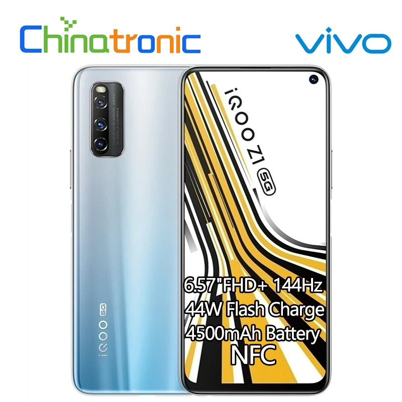 Оригинальный VIVO iQOO Z1 6 ГБ 128 5G мобильный телефон Dimensity 1000 плюс 57 &quotFHD + безрамочный