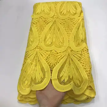 

New arrival African Style Water Soluble Lace Guipure Fabric Yellow/Wine/Red/Cream High Quality Free Shipping 5 Yards