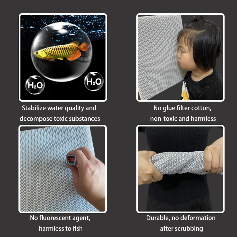 6D 6Layers  Aquarium Filter Sponge No Glue Foam Biochemical Cotton Fish Tank  Filtration Accessories