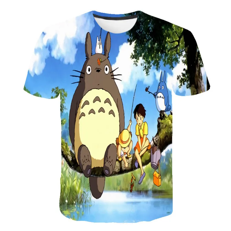 Футболка с 3D принтом Мой сосед Тоторо для мальчиков и девочек Студия Ghibli Kawaii Hayao
